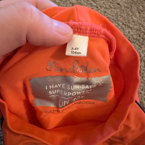 Mini Boden Orange Shark Rashguard - Picture 3 of 3
